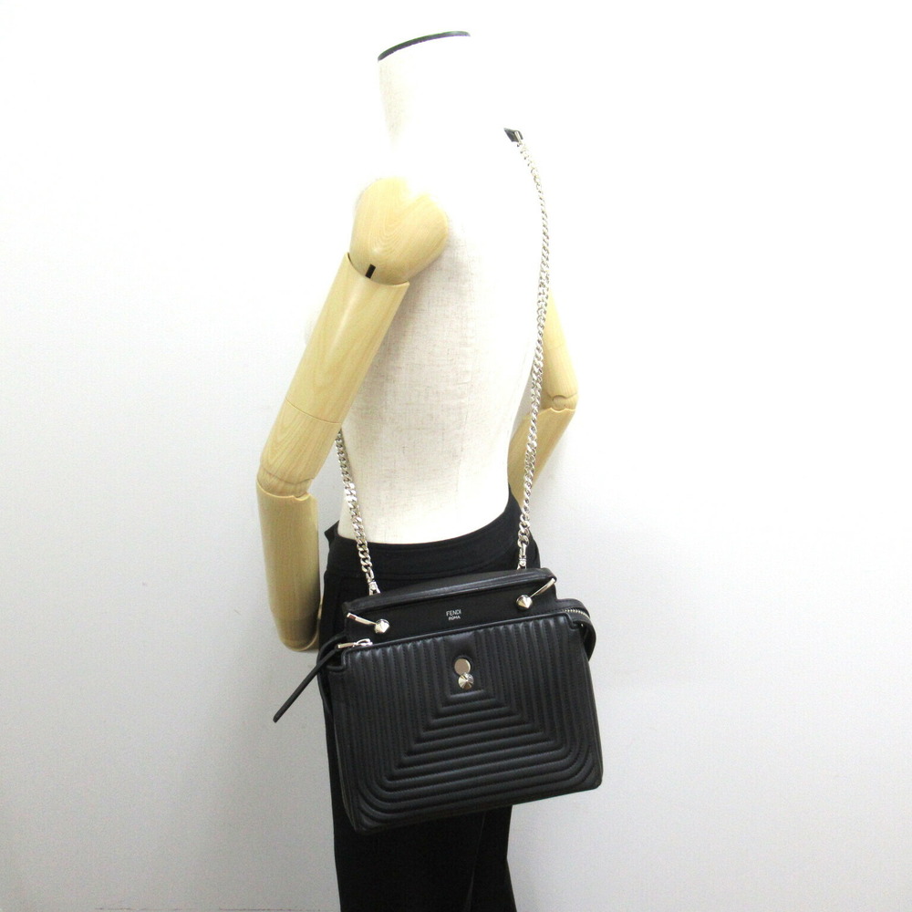 Fendi.Com Click 2way Shoulder Bag Leather Black - image 5